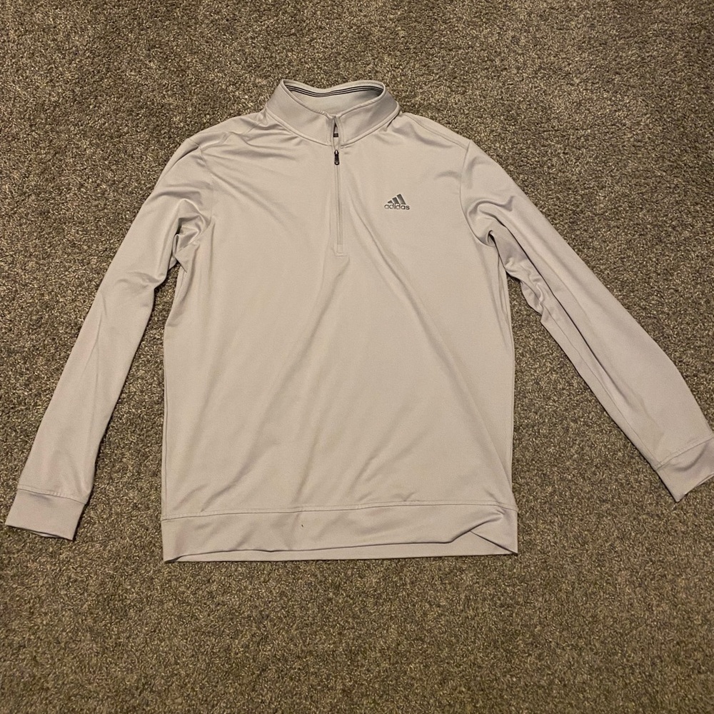 Adidas Golf Pullover Quarter Zip Silver Color Made in Egypt Size Large